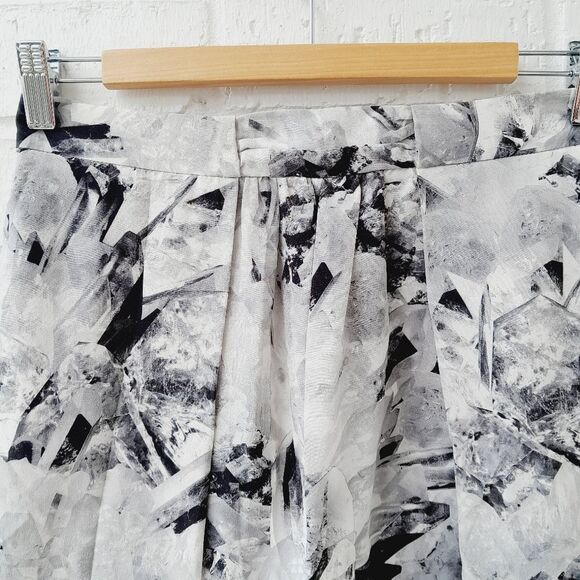 Cacharel Mini Pleat Silk Skirt Geometric Paint Artsy Career Wear ContemporarySz6 - Picture 5 of 12